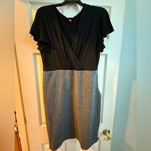 Merona Black&Gray Herringbone Sheath Dress XL Work Office Career Business Casual